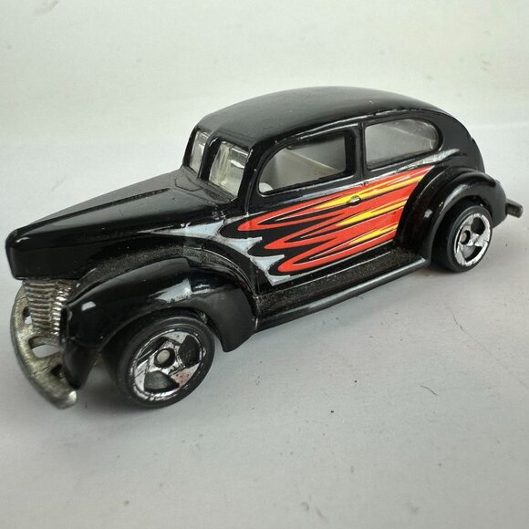 Vintage 1982 Hot Wheels Real Riders 1940v Ford Coupe Black Die-Cast Car Red & Ye - Picture 1 of 5